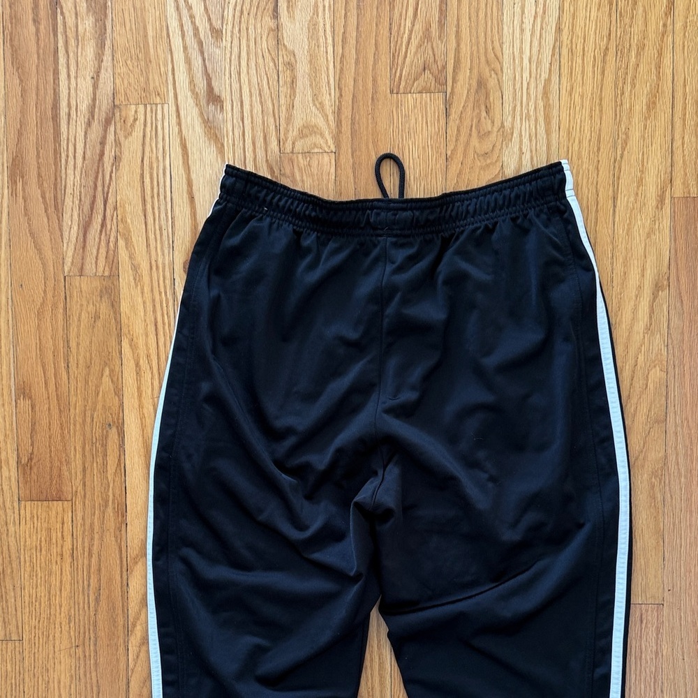 Adidas sz L  Black Joggers with White Stripes zip at ankle great condition - Picture 5 of 7